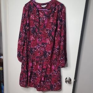 Time and Tru Pink and Purple Floral Dress